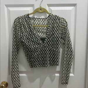 Abercrombie & Fitch Dark green and White mesh shirt